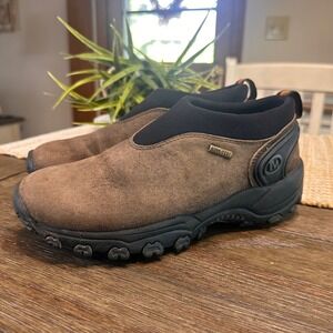 Merrell Satellite Moc Gunsmoke Brown Suede Gore Tex Womens Size 6.5 Shoes